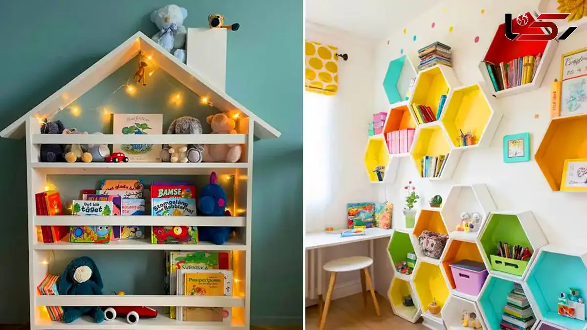 ترکیب خلاقانه رنگ و طراحی؛ قفسه کتاب اتاق کودک با 15 ایده جذاب