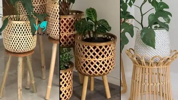 استند گلدان حصیری: ایده‌ هایی برای زیباتر کردن پذیرایی و بالکن شما