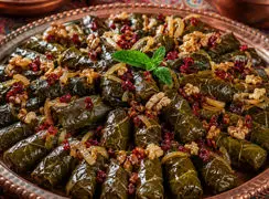 طرز تهیه دلمه برگ مو برای 6 نفر با سبزی خشک + عکس
