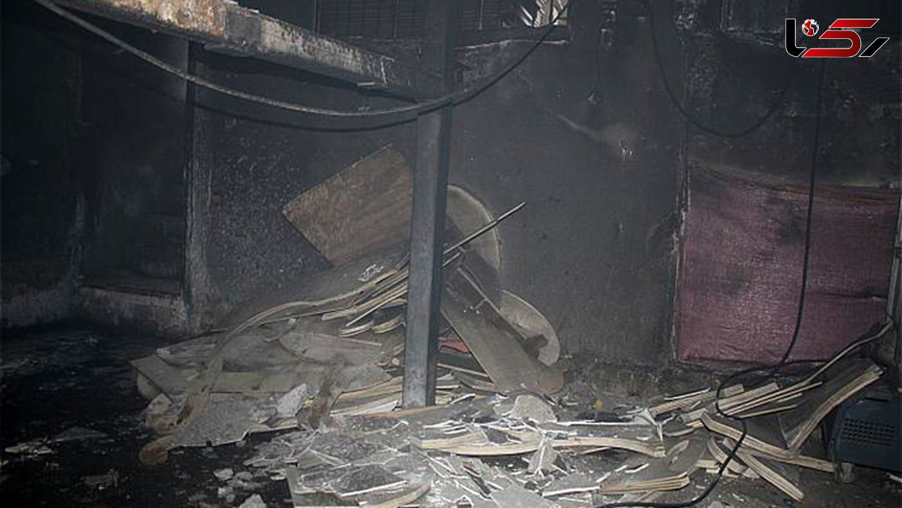 آتش در کارگاه تولید مصنوعات چوبی  چهاردانگه +عکس