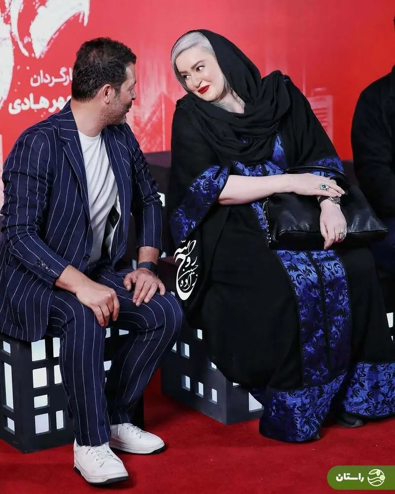 تصاویر | حرف‌های درگوشی و خنده‌های نعیمه نظام دوست و پژمان بازغی در اکران خصوصی سریال یزدان