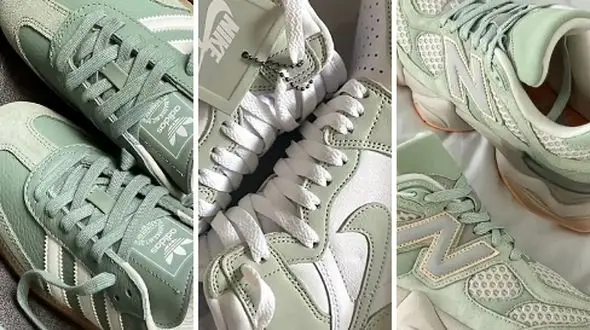 پیشنهاد شیک استایل پاییزی: کتونی اسپرت سبز سدری