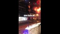 فیلم لحظه آتش سوزی مرگبار پیست اسکی در فرانسه 