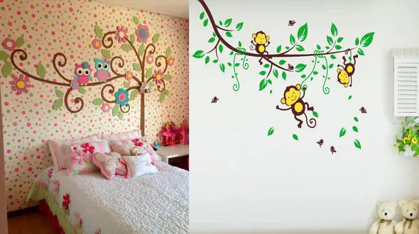 ایده هایی برای طراحی و نقاشی دیوار اتاق کودک تان+عکس  