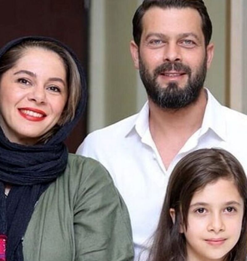 پژمان بازغی در کنار دختر و همسر سابقش 