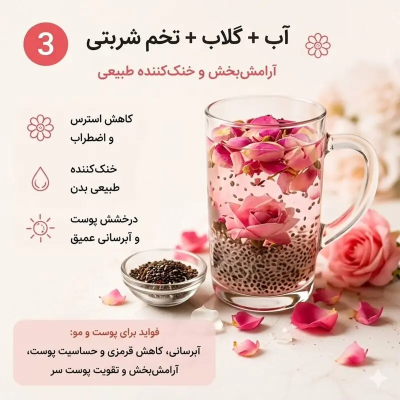 آب و گلاب و تخم شربتی