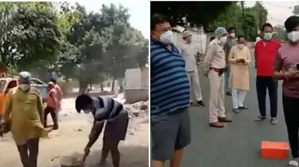 تنبیه جالب یک آقازاده توسط پدرش در خیابان + فیلم/ هند