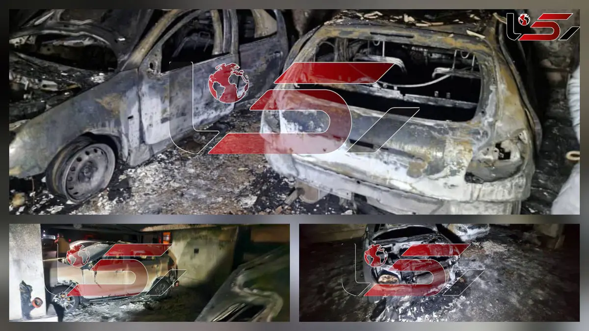 جزئیات آتش‌سوزی در پارکینگ یک ساختمان مسکونی در تهران / 8 خودرو در آتش سوختند