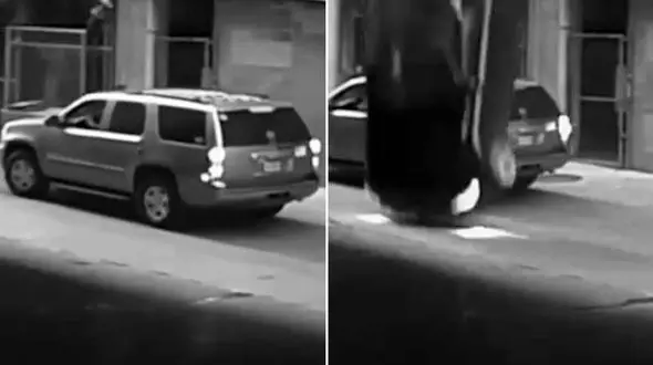 لحظه سقوط یک خودور از طبقه هشتم پارکینگ طبقاتی +فیلم