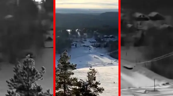 فیلم سقوط بالگرد روس بر اثر برخورد با کابل تله اسکی