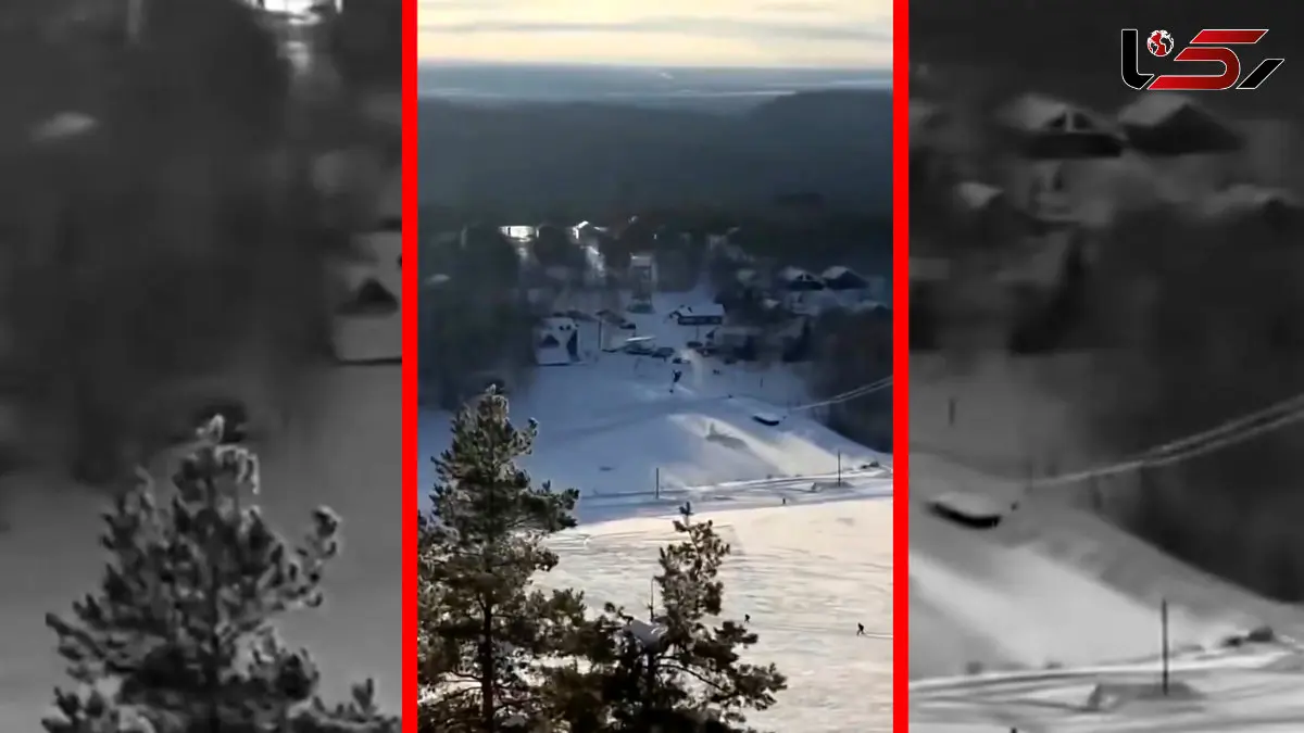 فیلم سقوط بالگرد روس بر اثر برخورد با کابل تله اسکی