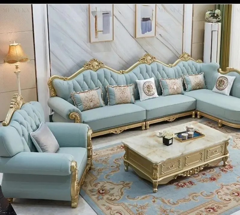 مبل نیمه کلاسیک آبی